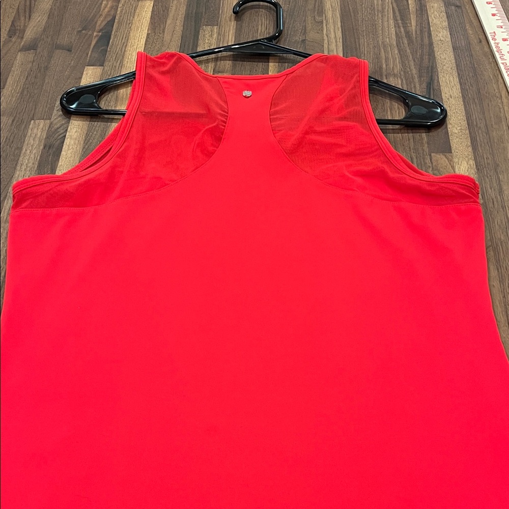 Fabletics Bright Red Mesh-Yoke Athletic Tank - Picture 5 of 5